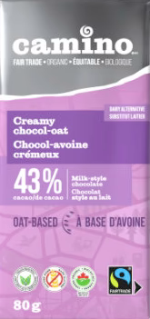 Chocolat chocol-avoine crémeux à l'avoine bio 80g