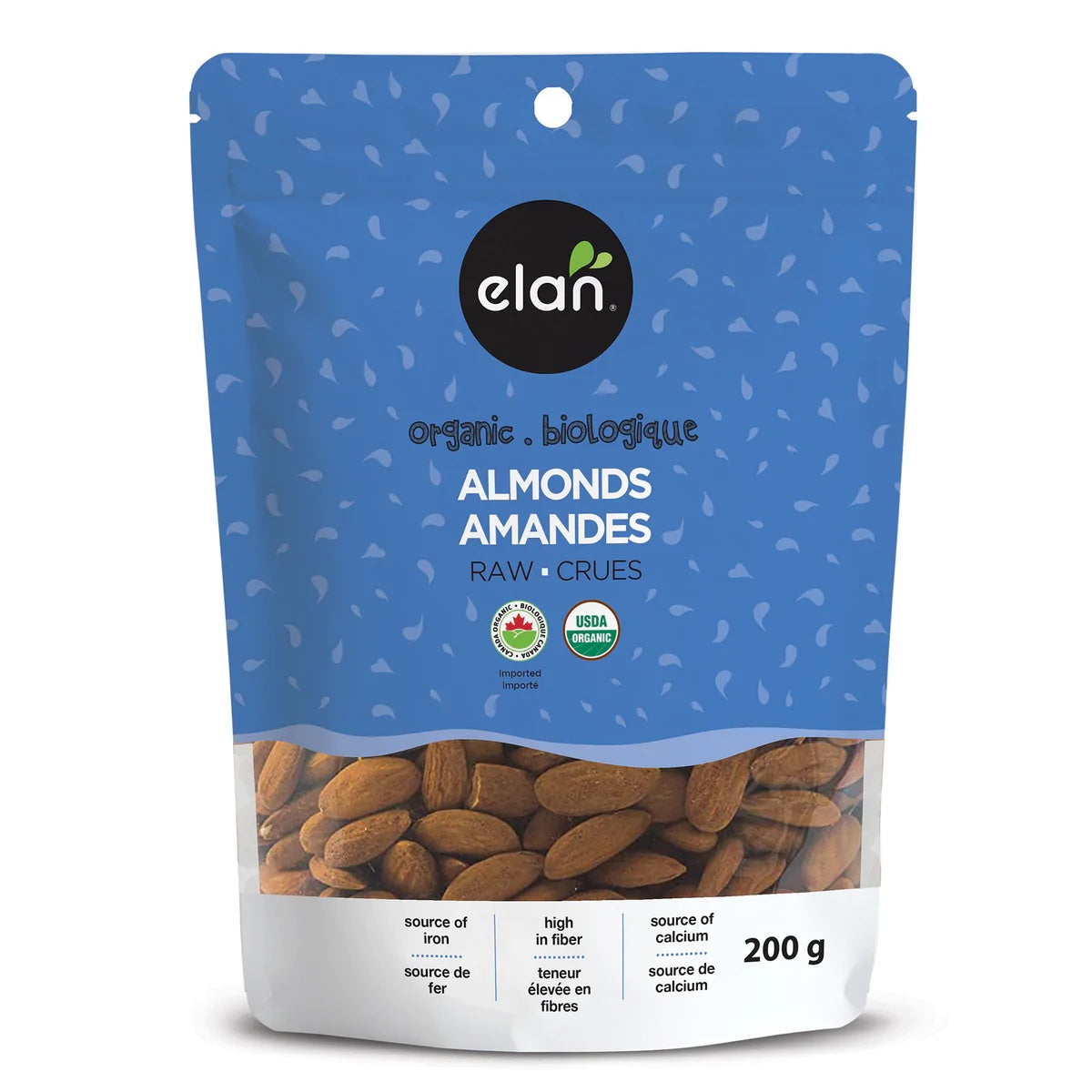 Organic raw almonds 200g