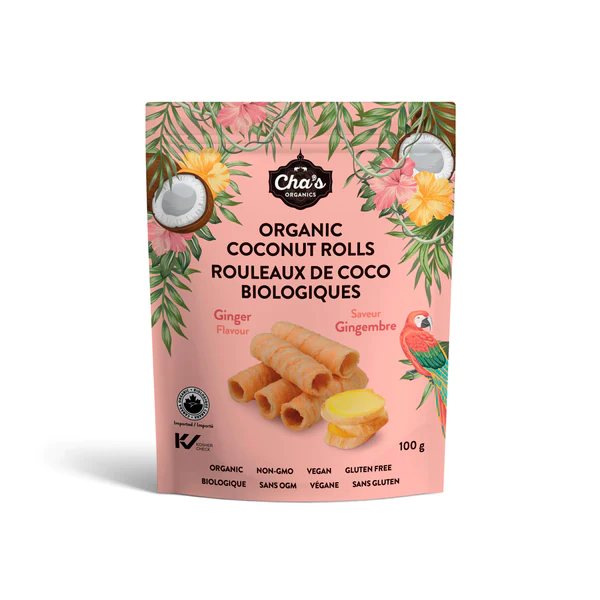 Rouleaux de coco au gingembre bio 100g