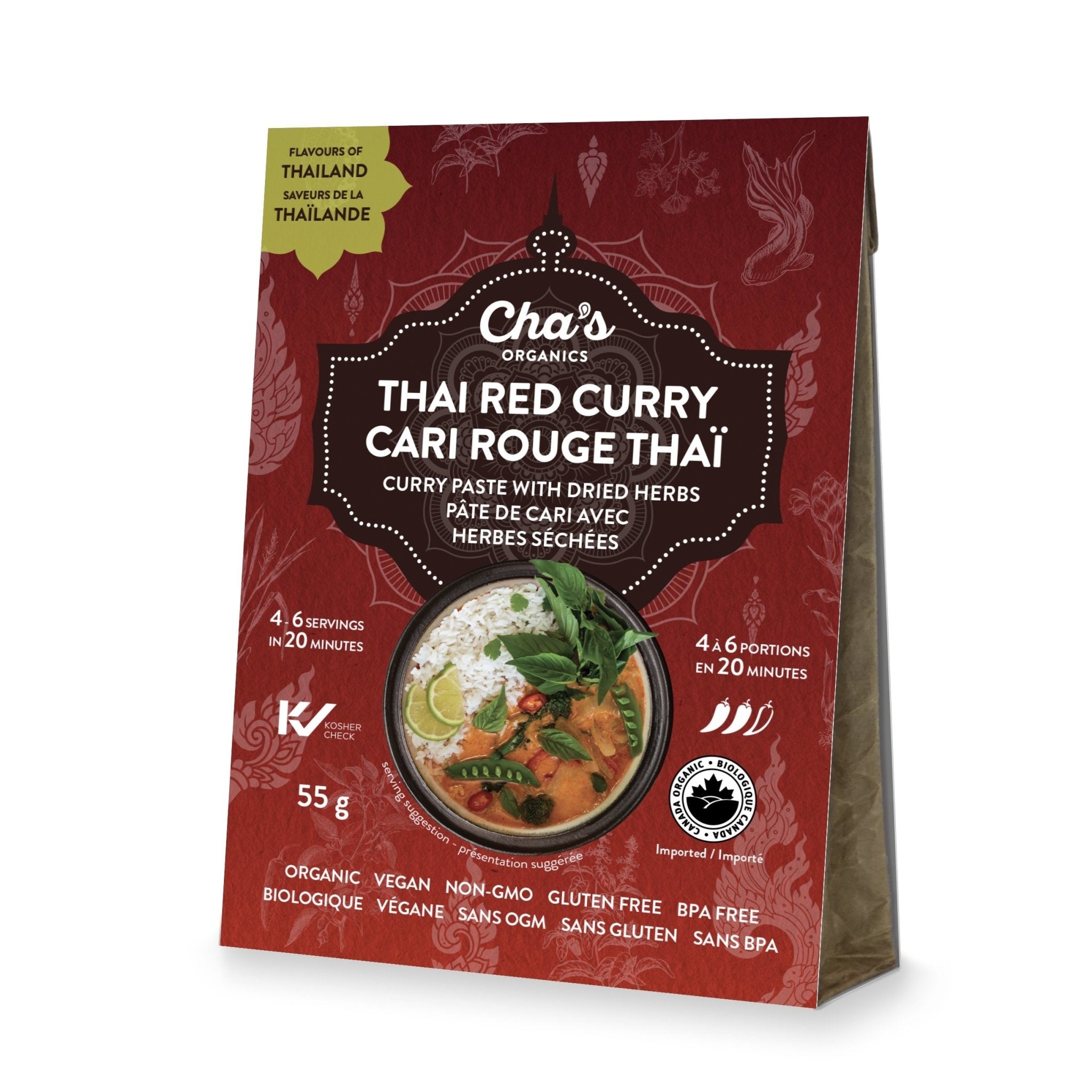 Thai red curry paste with organic dried herbs 55g