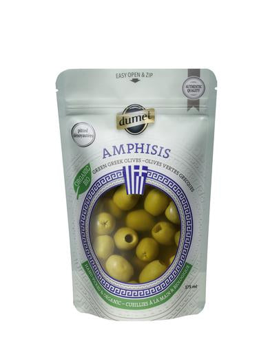 Olives vertes grecques dénoyautées amphisis