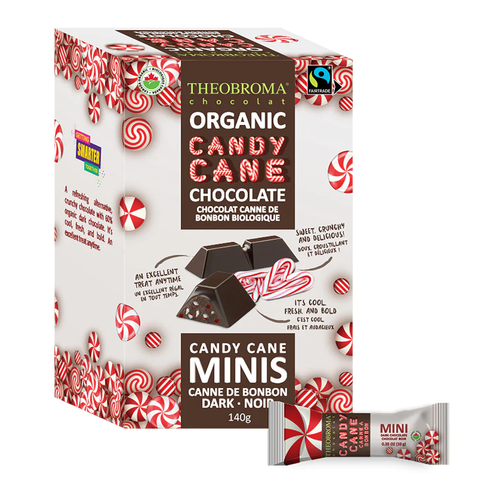 Minis-chocolats noirs à la canne de bonbon bio 14 morceaux