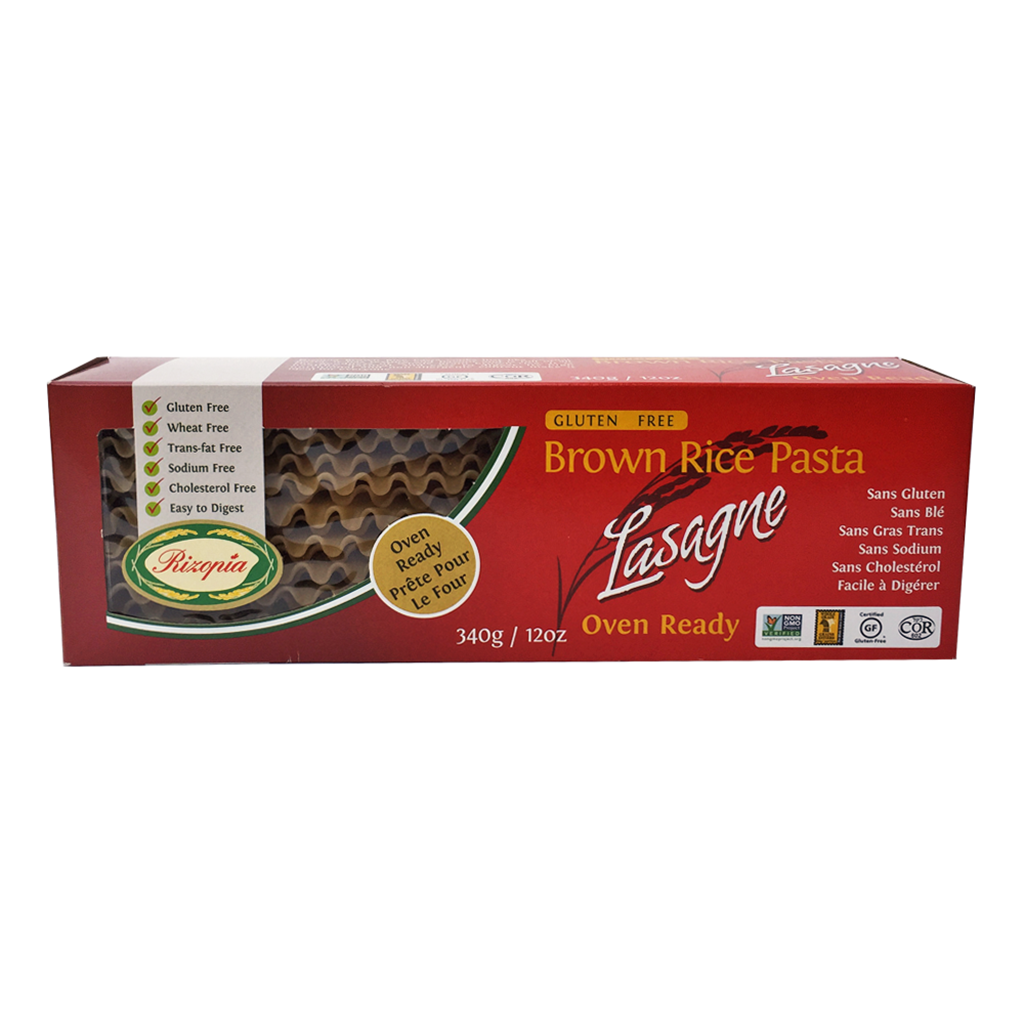 Pâtes de lasagne au riz brun 340g