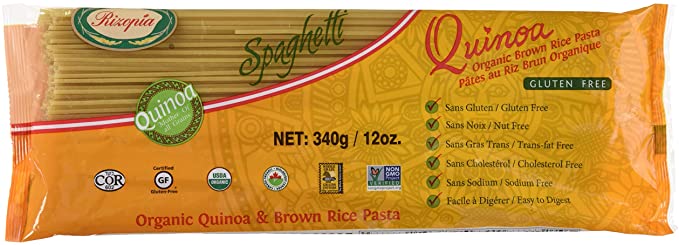 Gluten-free organic brown rice and quinoa spaghetti pasta 340g