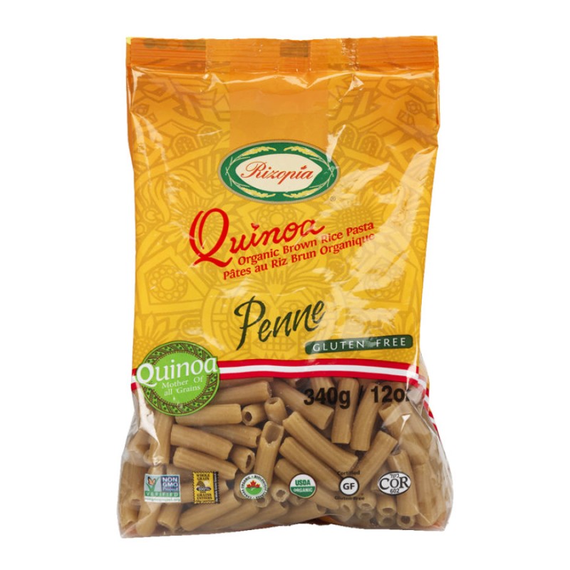 Pâtes penne au riz brun et quinoa sans-gluten 340g