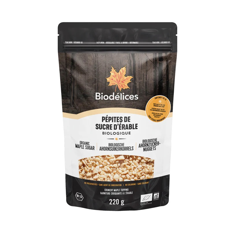 Organic maple sugar nuggets 220g