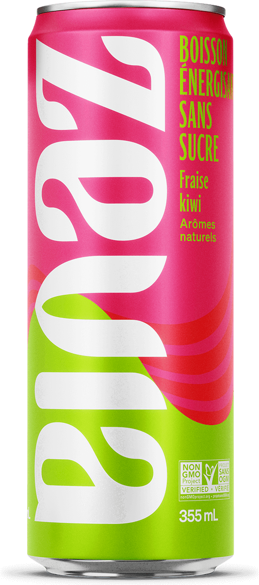 Boisson énergisante sans-sucre fraise et kiwi 355ml