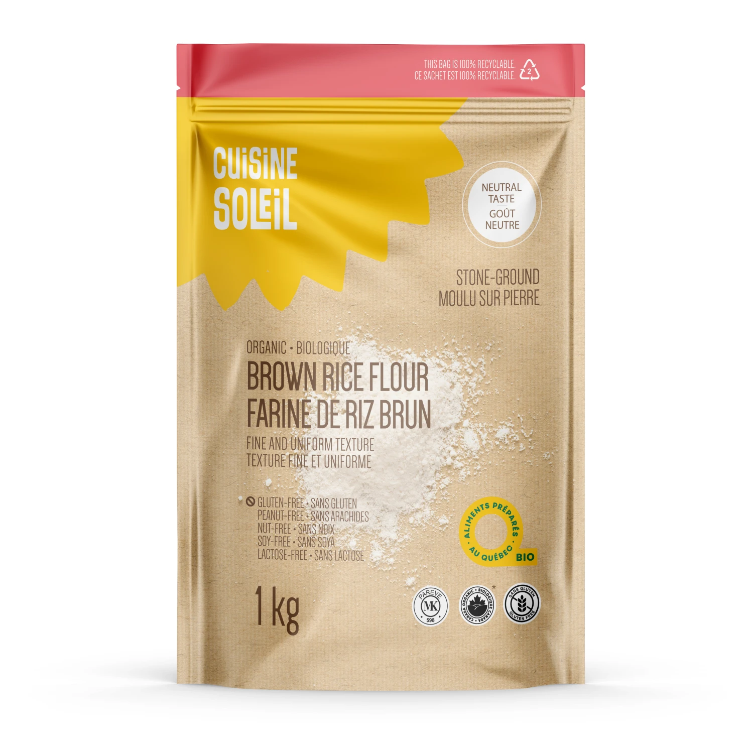 Organic Stone Ground Brown Rice Flour 1kg