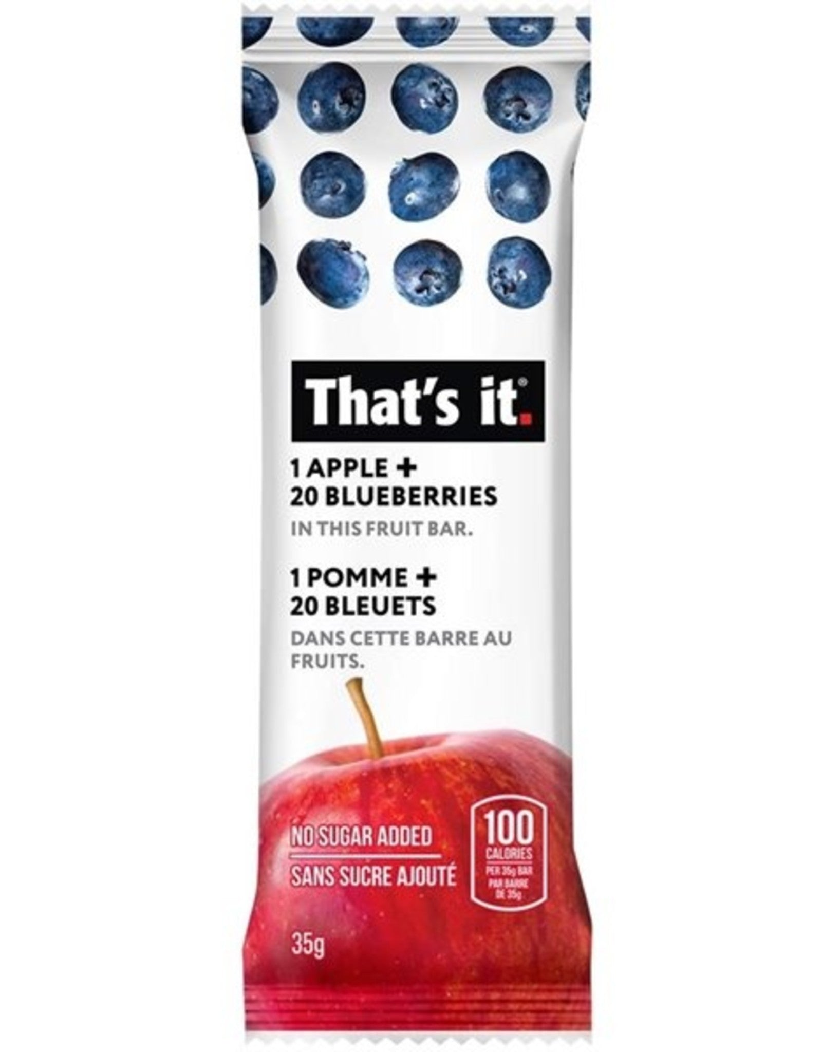 Barre aux fruits pomme et bleuets 35g