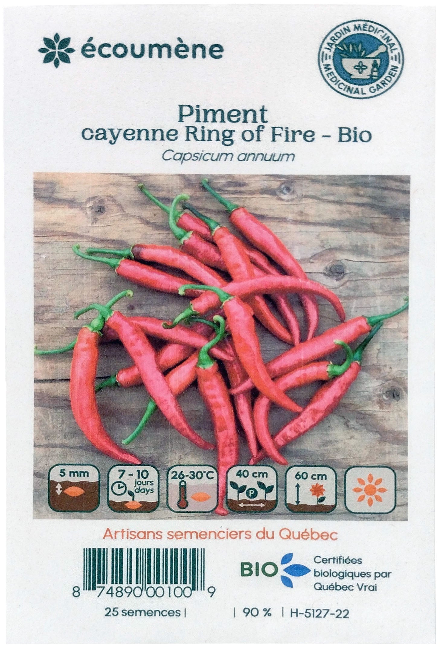 Semence Piment cayenne ring of fire bio (un)