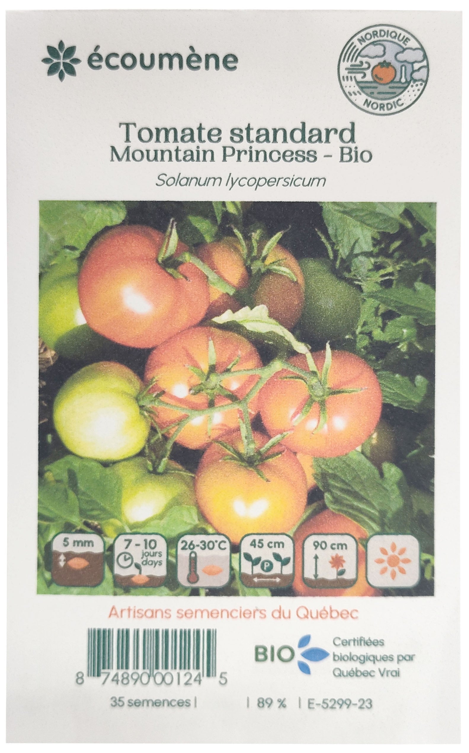 Semence tomate standard mountain princess bio (un)