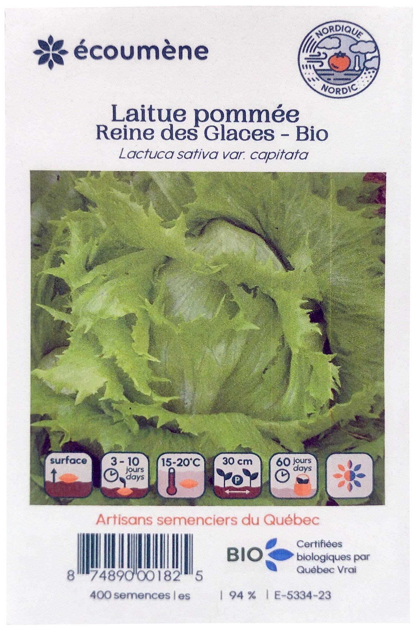 Organic ice queen head lettuce seed (un)