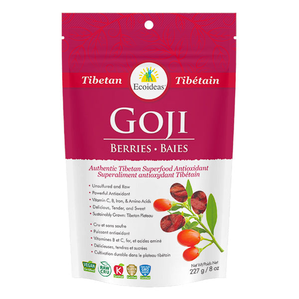 Baies de gogi authentiques du Tibet biologiques 227g
DATE DE PÉREMPTION : 25 FÉVRIER 2025