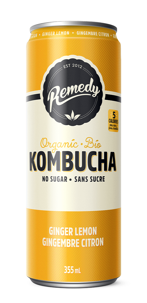 Kombucha sans-sucre gingembre et citron 355ml