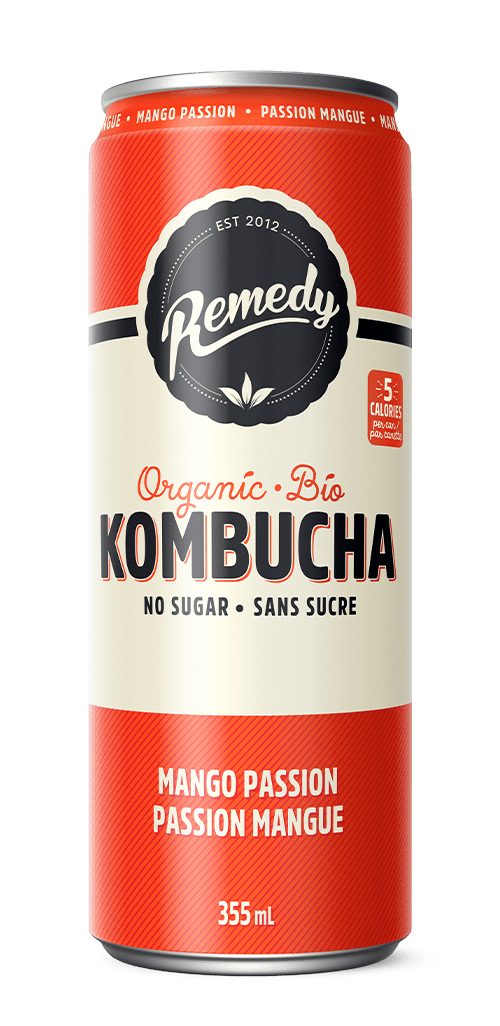 Kombucha fruits de la passion et mangues bio 355ml