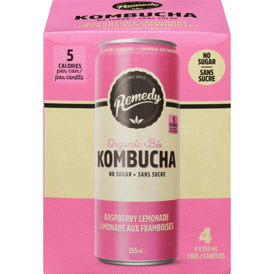 Kombucha lemonade and raspberries 4x330ml