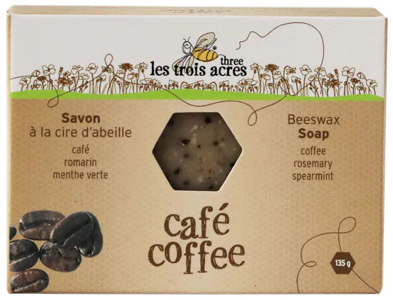 Savon à la cire d'abeille au café 135g