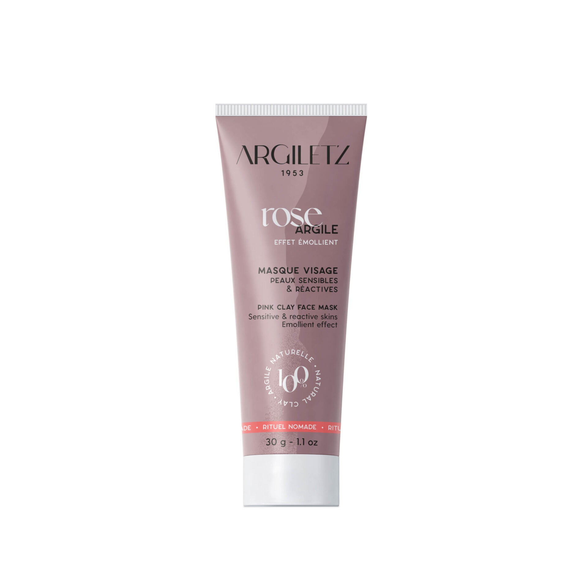 Masque argile rose (visage, peau sensible et réactive) 30g