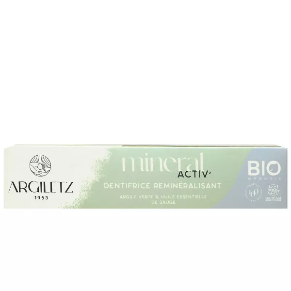 Dentifrice reminéralisant argile verte et sauge bio 75ml