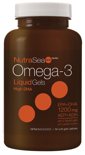 NutraSea Omega 3 EPA+DHA  1 200mg (saveur menthe fraîche) 60gel