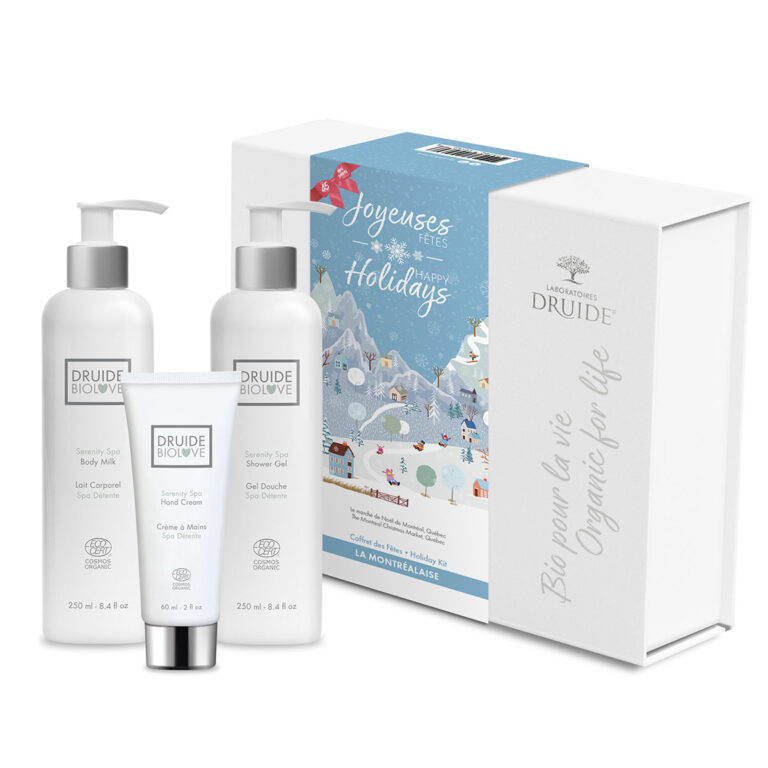 La Montréalaise (gel douche 250ml, crème à mains 60ml, lait corporel 250ml gamme BioLove) 1coffret