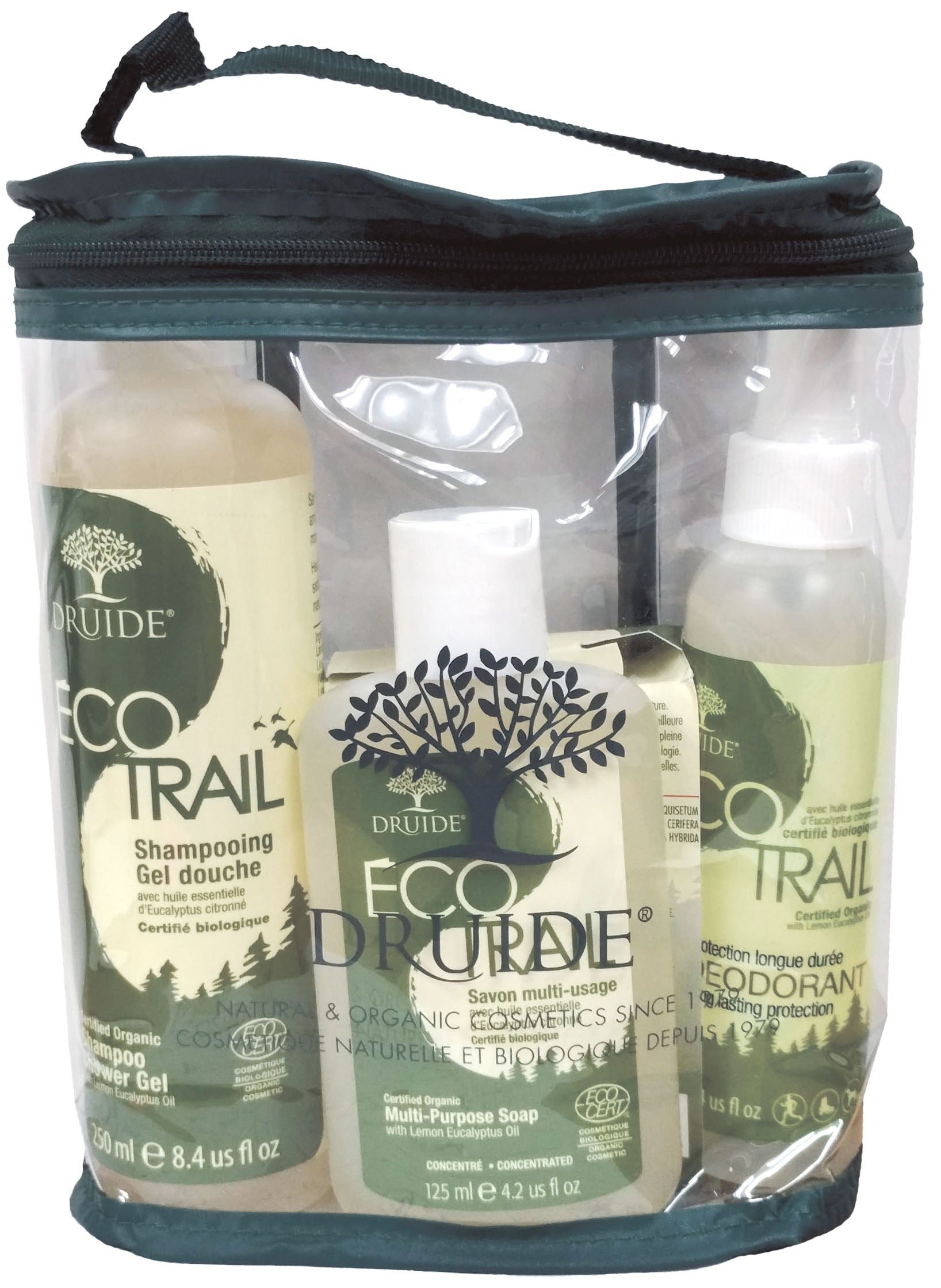 Organic outdoor kit (soap / shower gel / deodorant / multi-purpose soap) kit