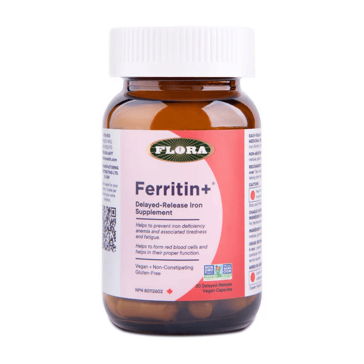 Ferritin + (libération retardée) bouteille de verre 30vcaps