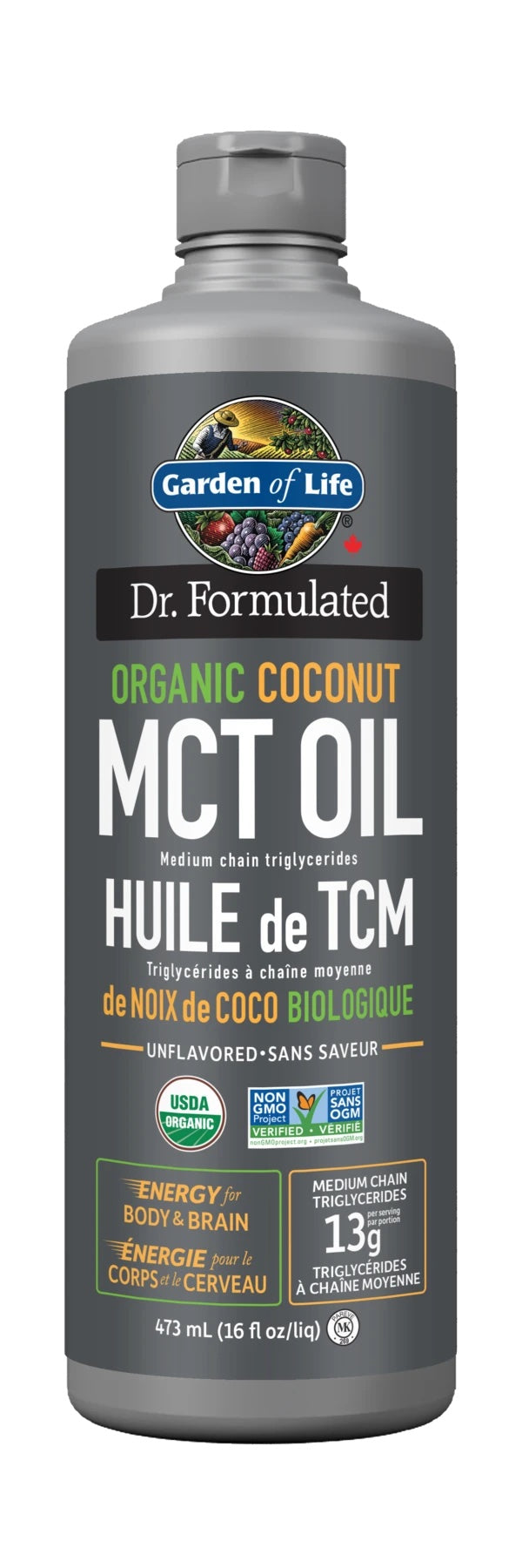 MCT oil 100% organic coconut (unflavoured) 473ml