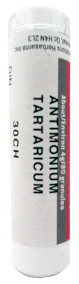 Antimonium tartaricum 30ch 80 granules
DATE DE PÉREMPTION : 31 MARS 2025