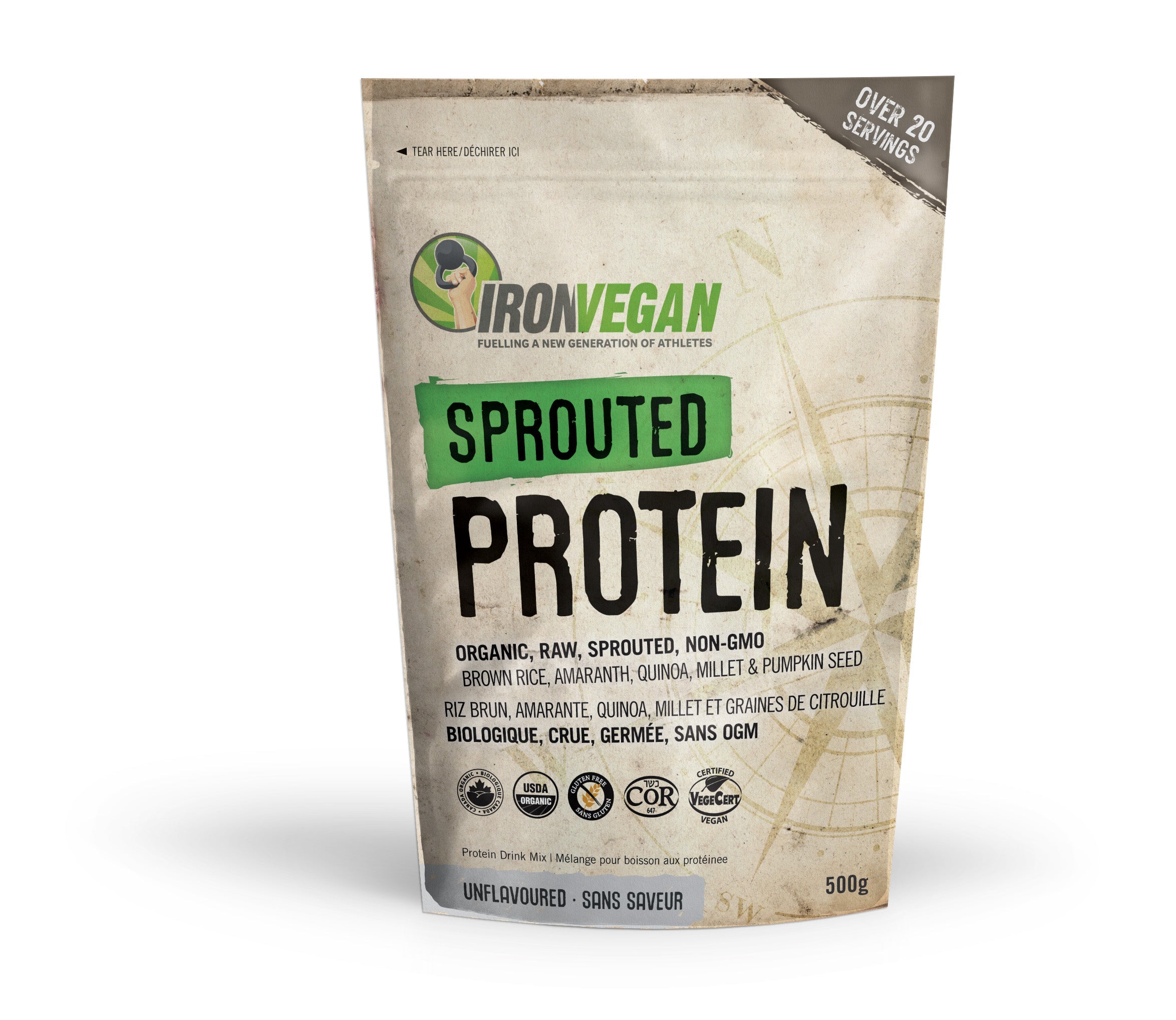 Unflavored organic sprouted protein (20 servings) 500g