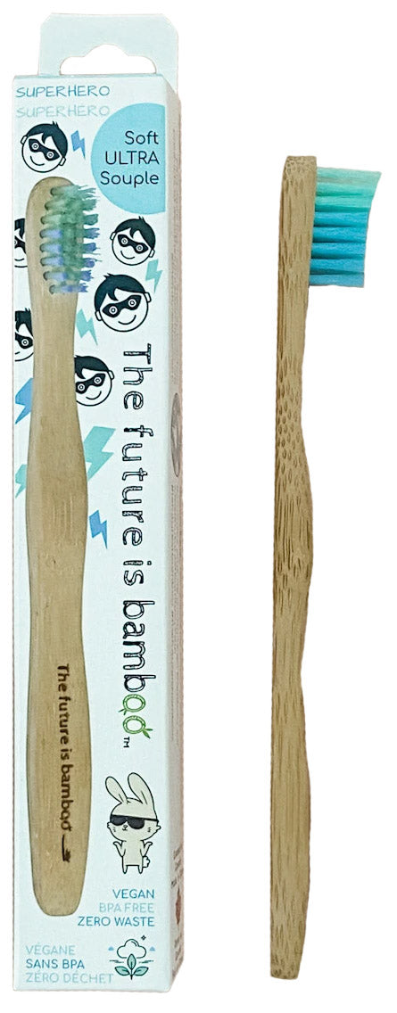 Superhero bamboo toothbrush (ultra soft child 3 years +) un