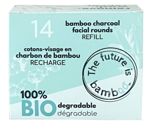 Cotons-visage en charbon bambou lavable (recharge) 14un