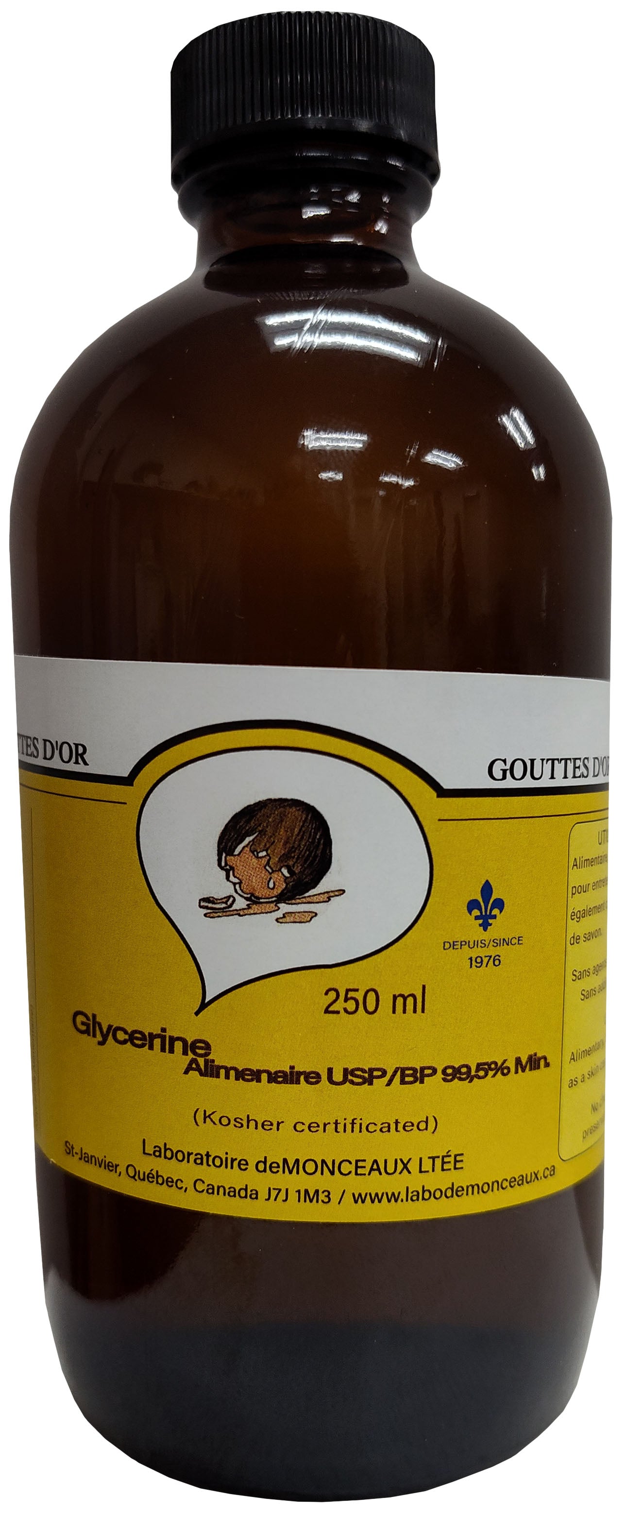 Food grade glycerin USP/BP 99.5% min 250ml