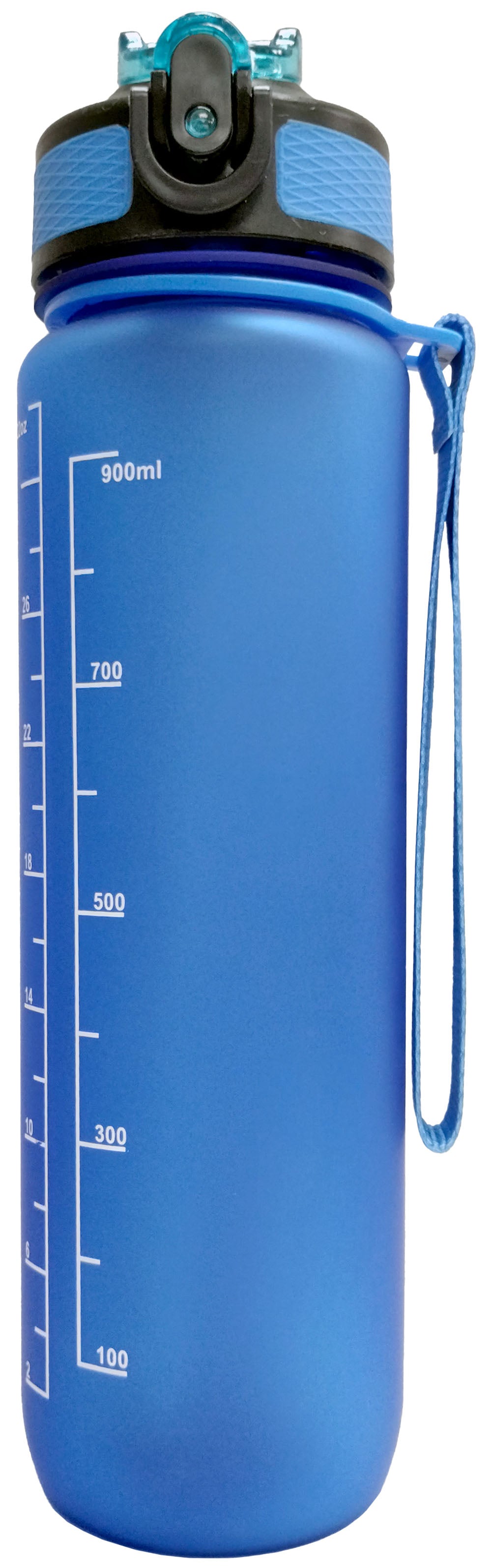 Bouteille d'eau réutilisable graduée (bleue)  900ml