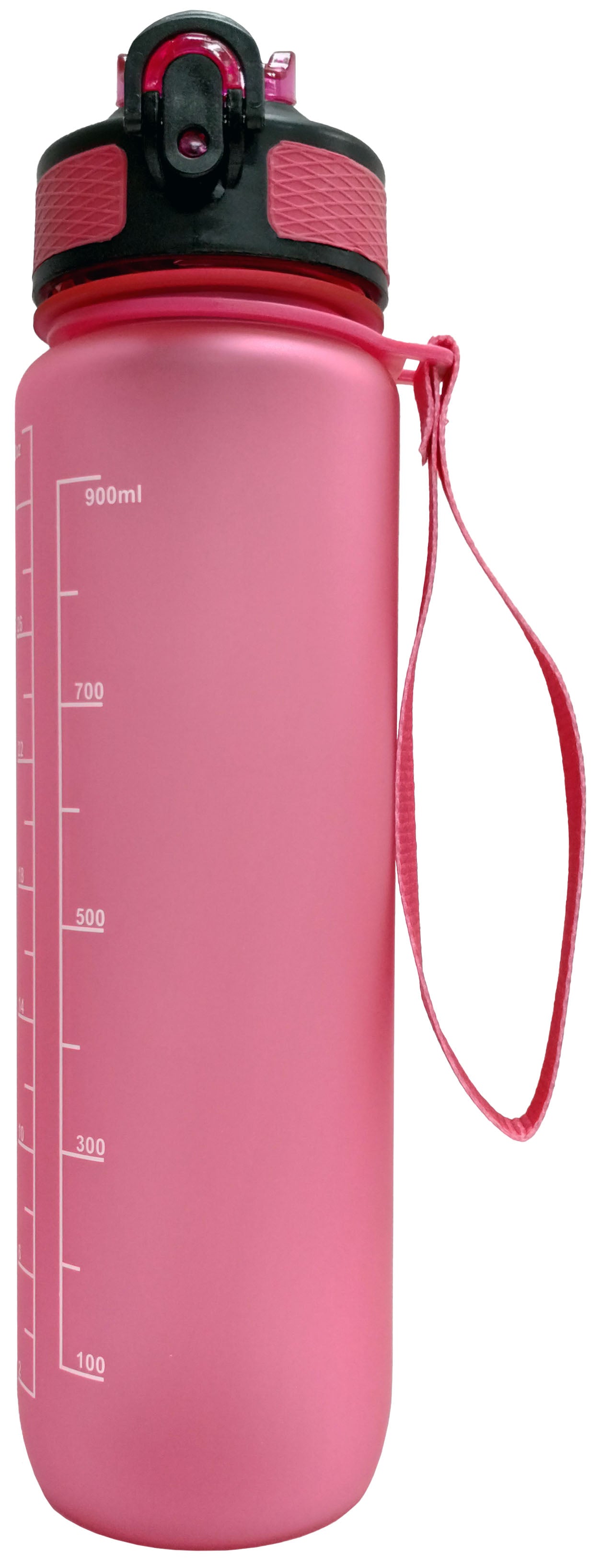 Bouteille d'eau réutilisable graduée (rose)  900ml