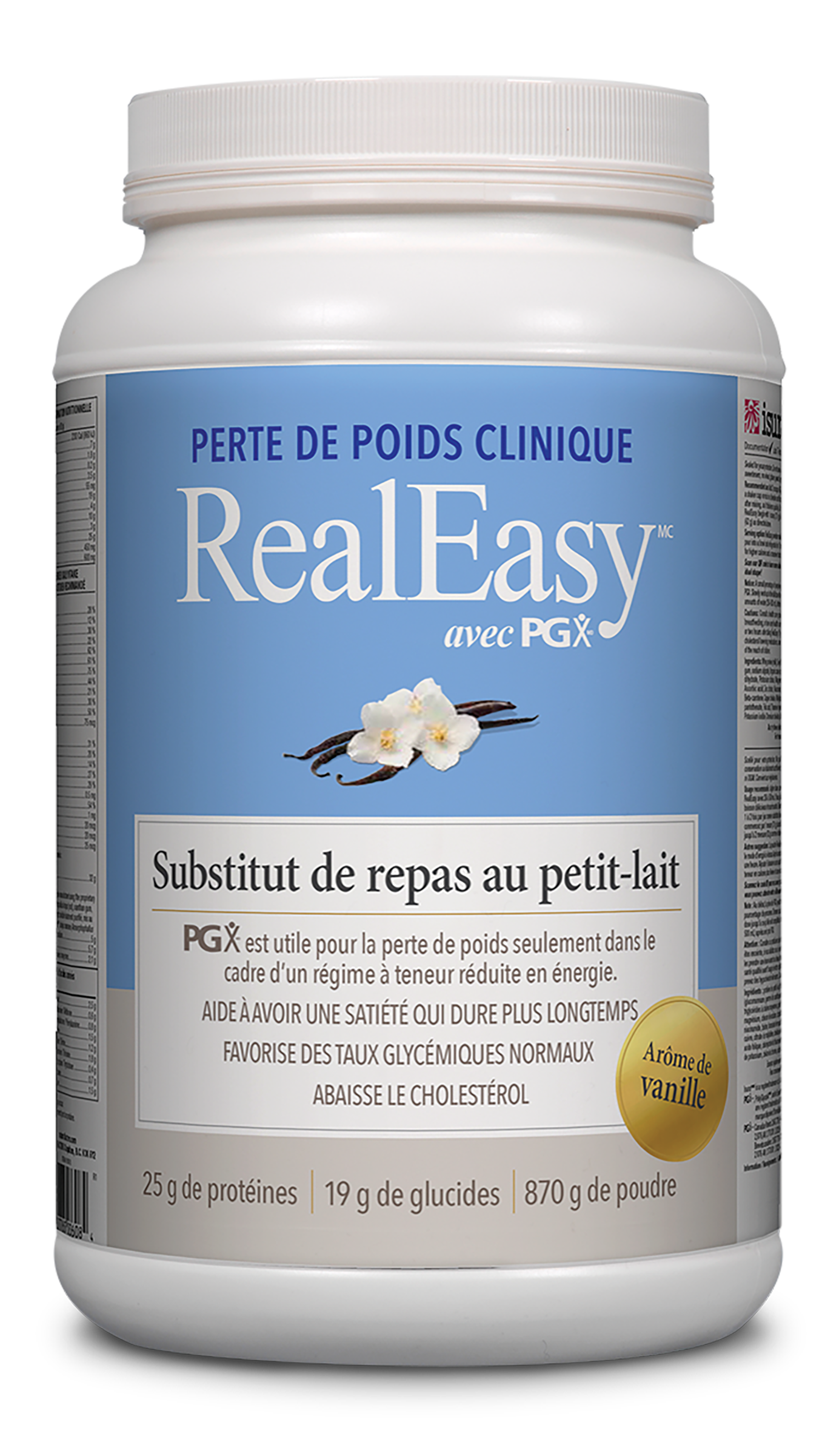 Real easy avec PGX Substitut de repas au petit-lait  (vanille)  870g