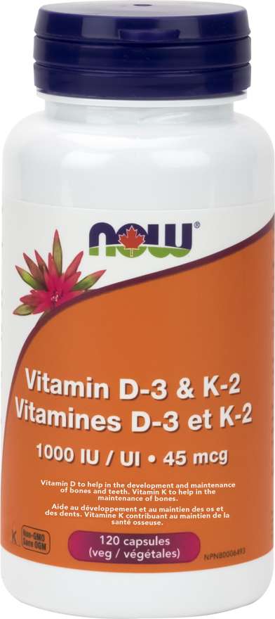 Vitamine D-3 et K-2 120vcaps