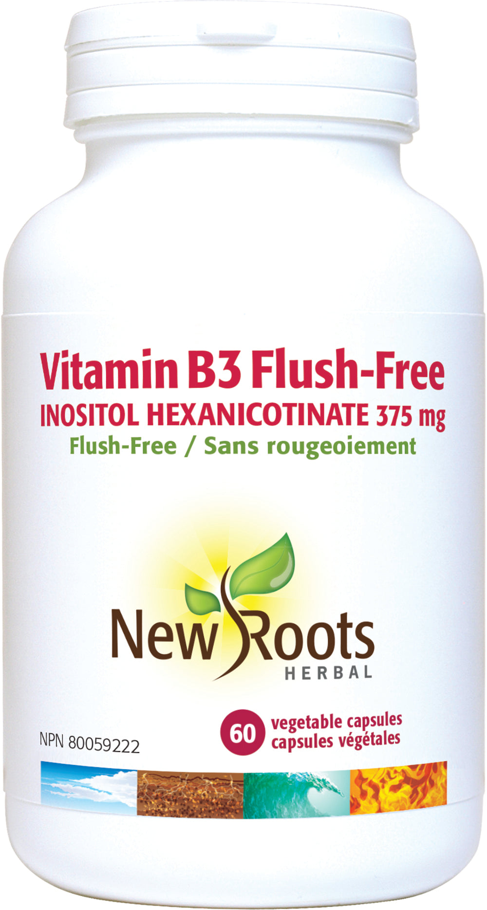 Vitamine B3 sans rougeoiement 375mg 60caps