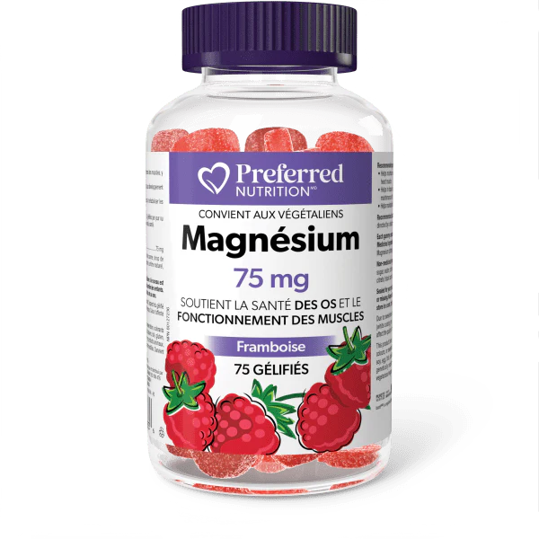 Magnésium 75mg (framboises) 75gummies