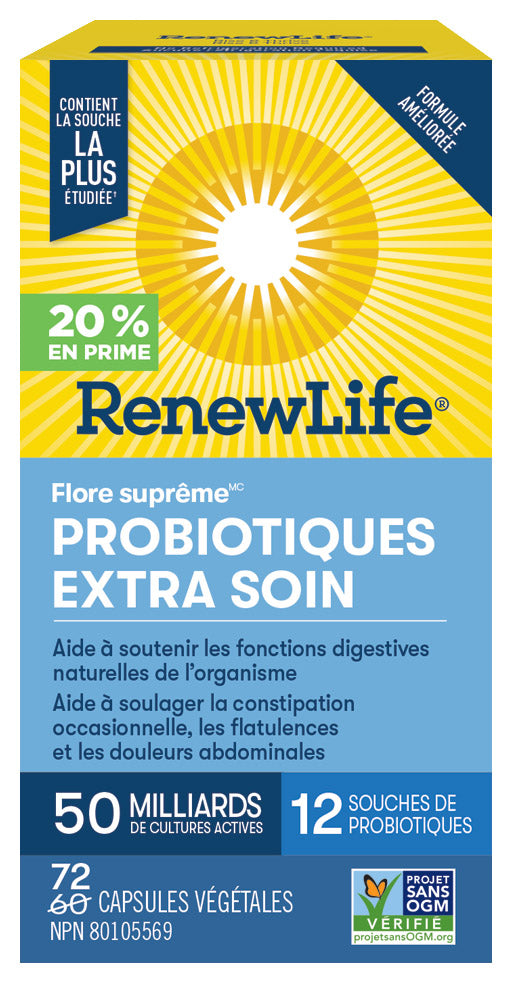 Flore suprême probiotique extra soin  (50 milliards)   Bonus 60+12vcaps