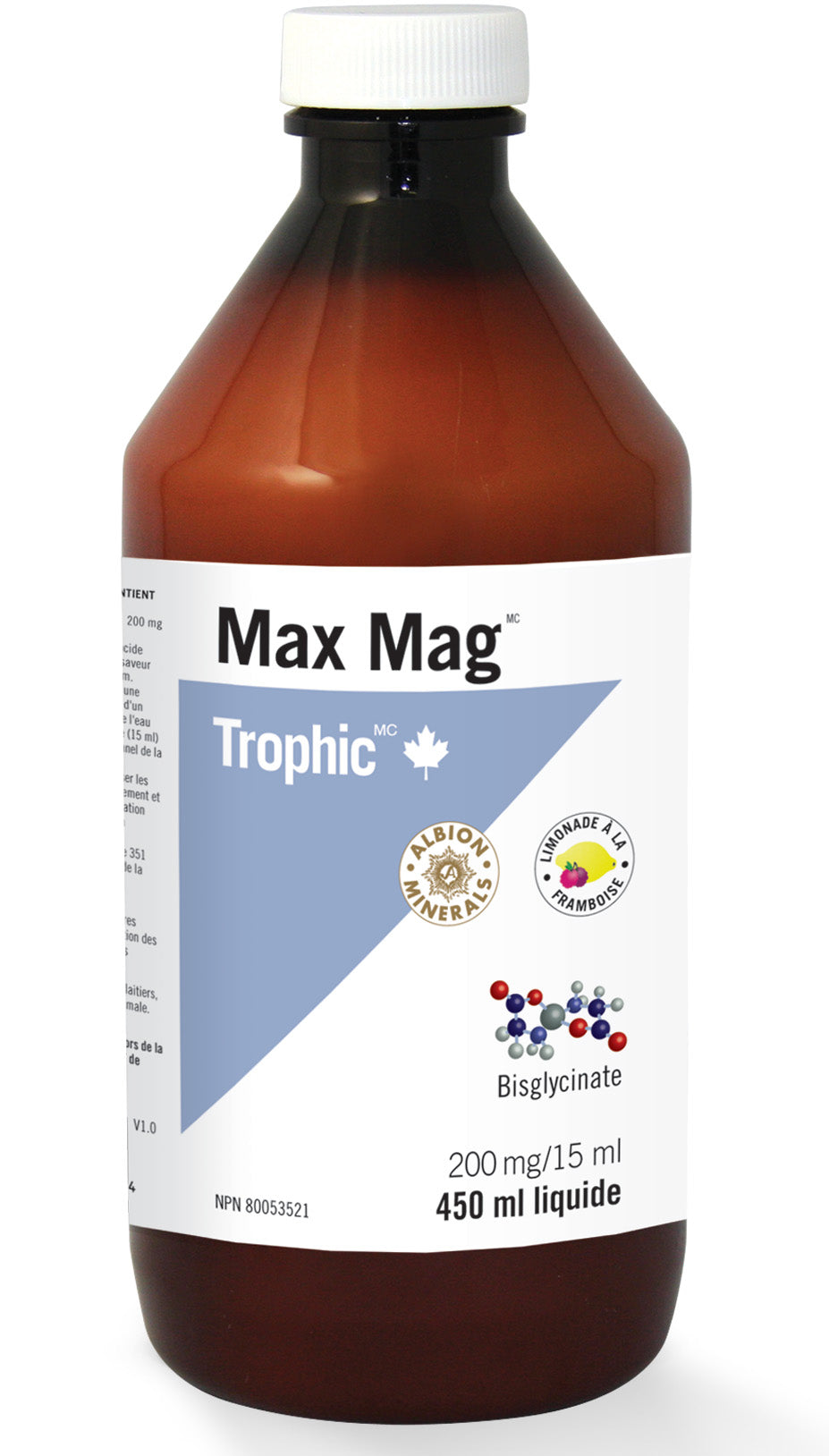 Max mag (biglycinate de magnésium) 450ml