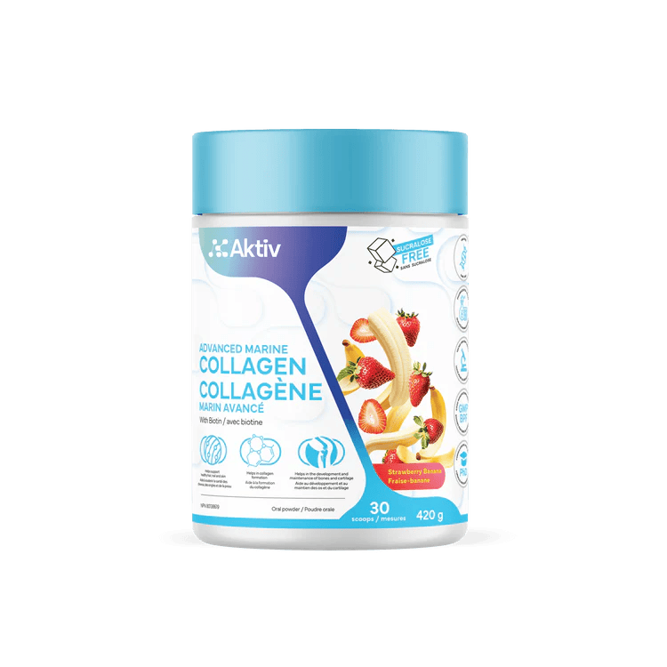 AKTIV suppléments Collagène marin (fraises et bananes) 420gr