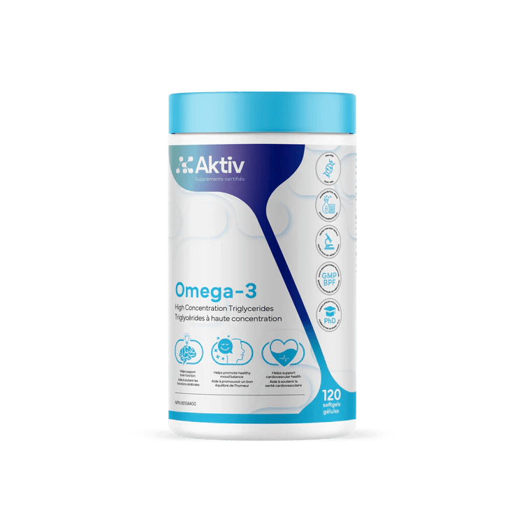 AKTIV suppléments Omega 3 triglycérides 120gels