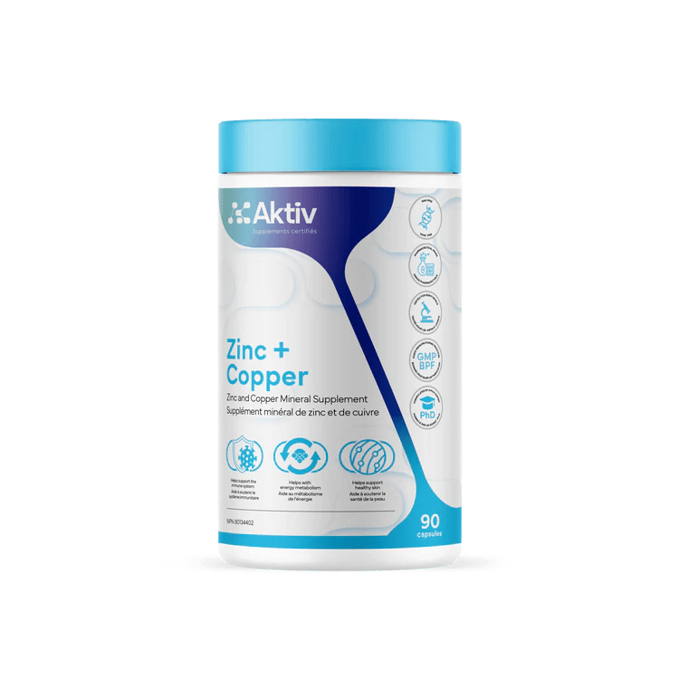 AKTIV suppléments Zinc + cuivre 90caps