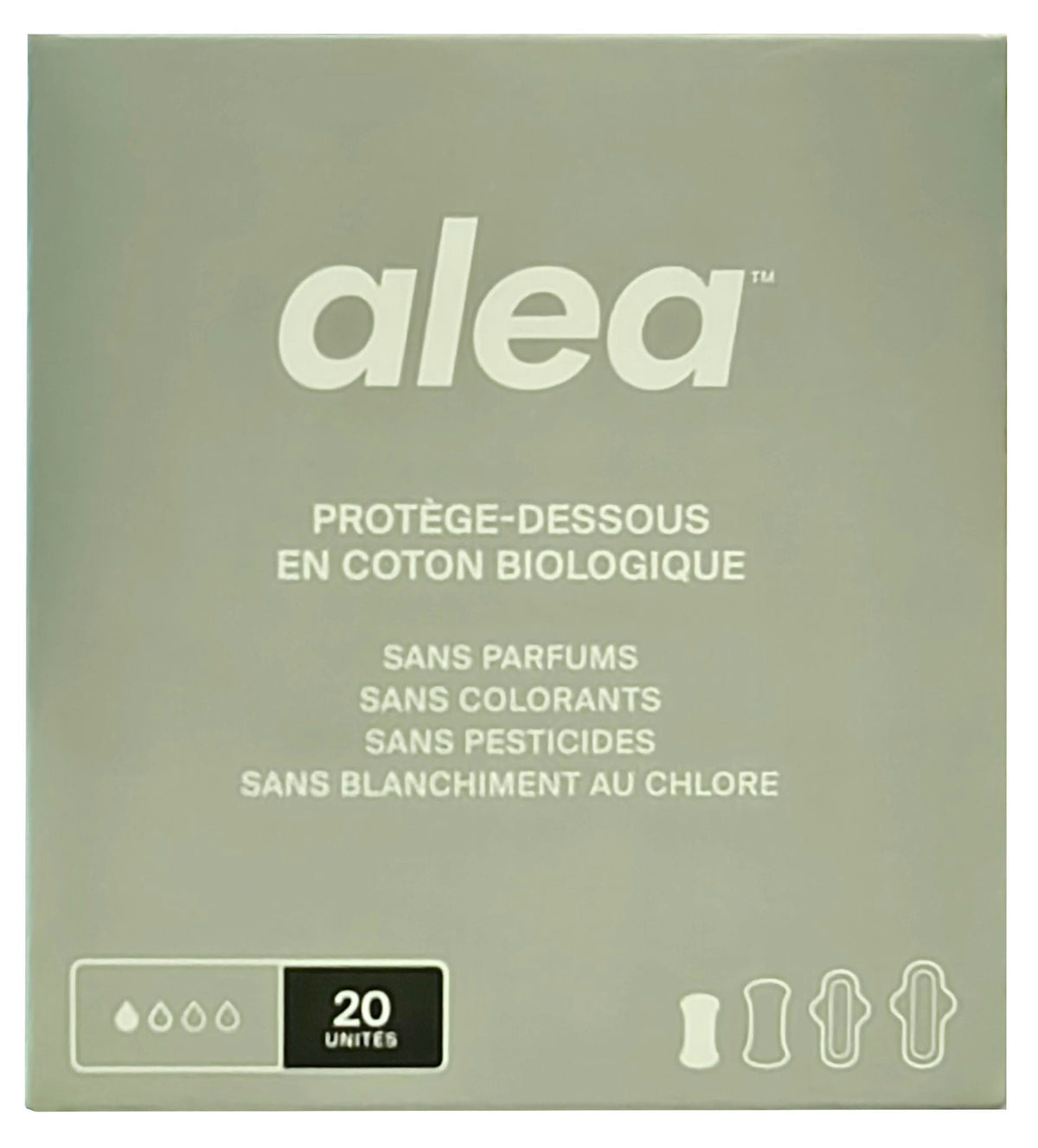 ALEA Soins & beauté Protège-dessous en coton bio (régulier) 20un