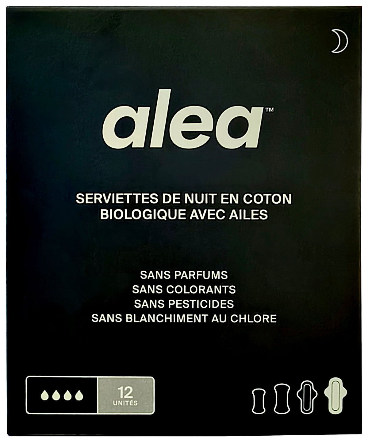 ALEA Soins & beauté Serviettes de nuit en coton bio avec ailes  12un