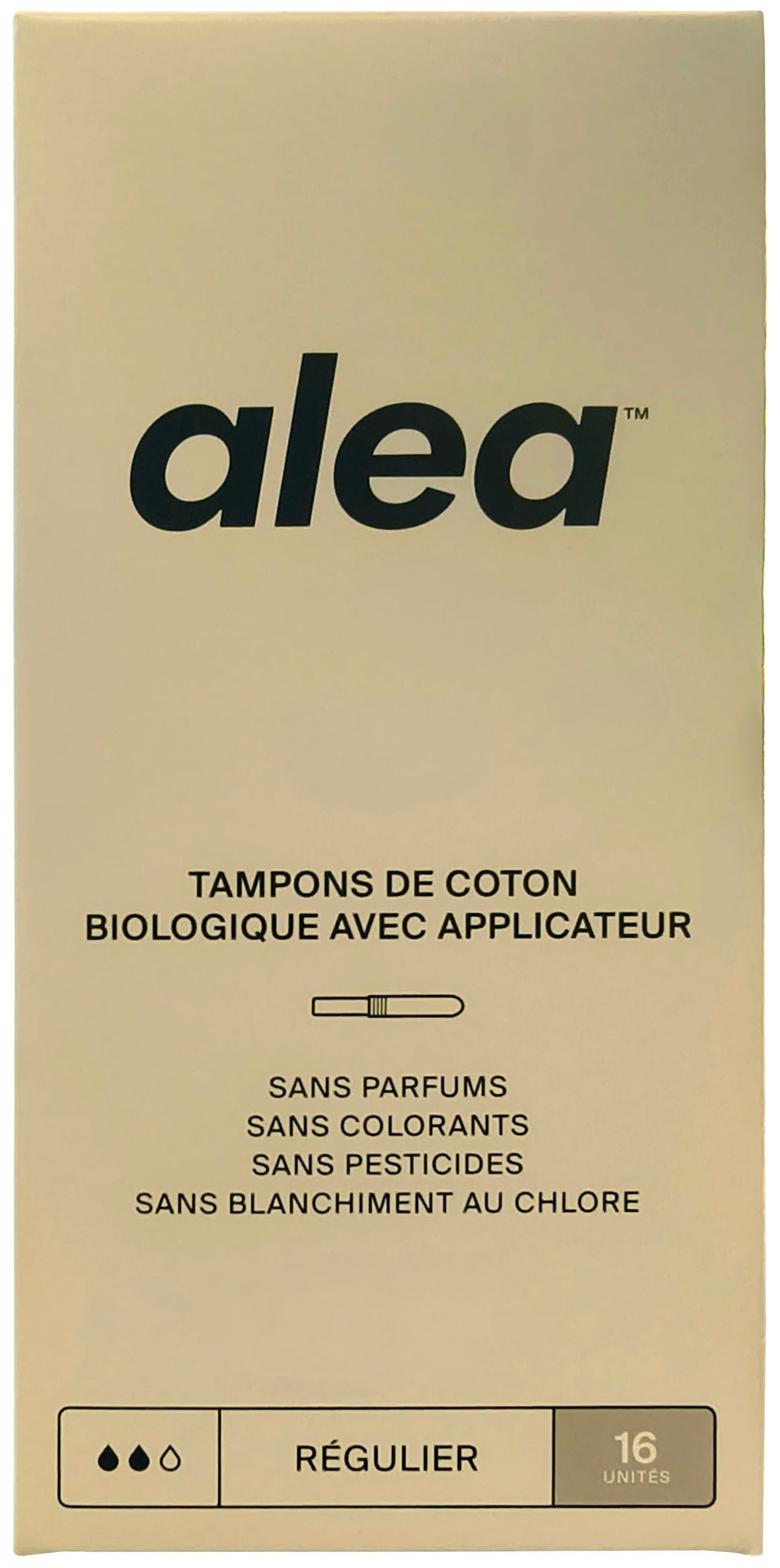 ALEA Soins & beauté Tampons de coton bio avec applicateur (régulier) 16un