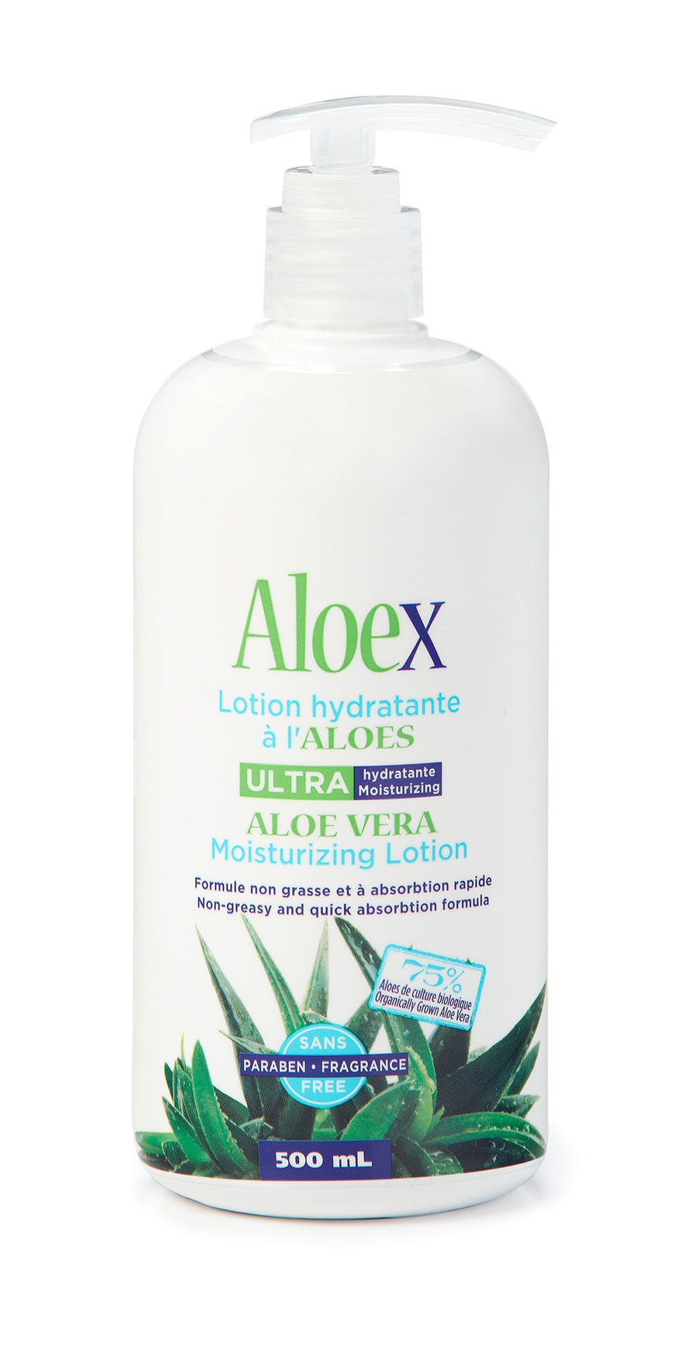 ALOEX PRODUITS D'ALOÈS Suppléments Lotion hydratante à l'aloès (remplace lait corporel) 500ml