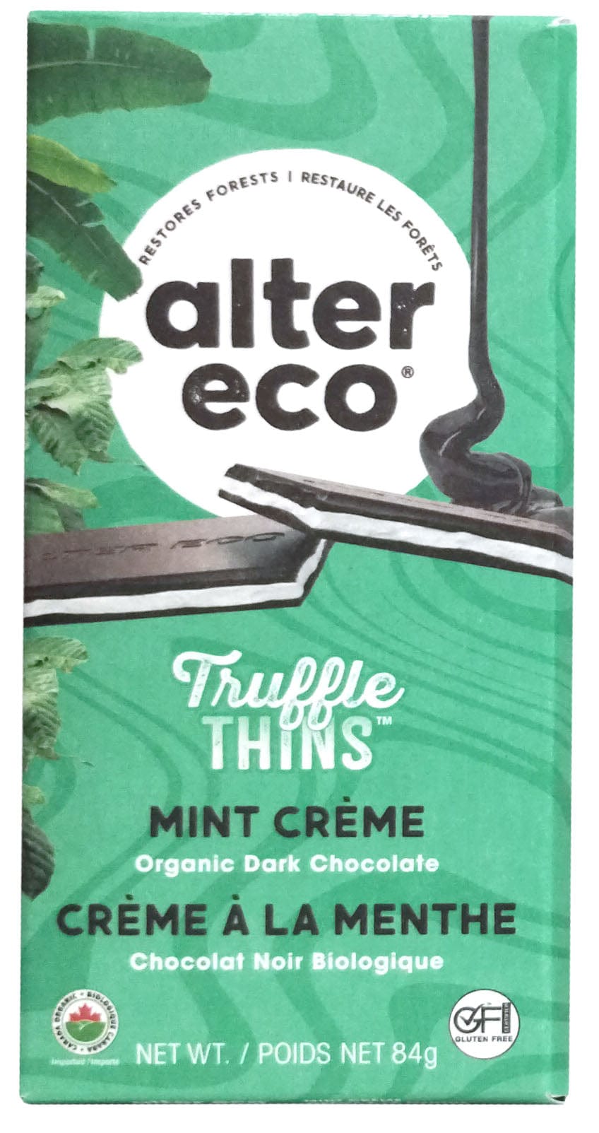 ALTER ECO Épicerie Chocolat truffle mince crème à la menthe bio 84g