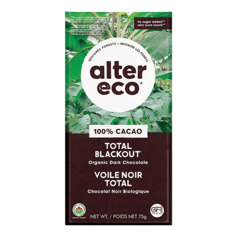 ALTER ECO Épicerie Chocolat voile noir 100% total bio 75g